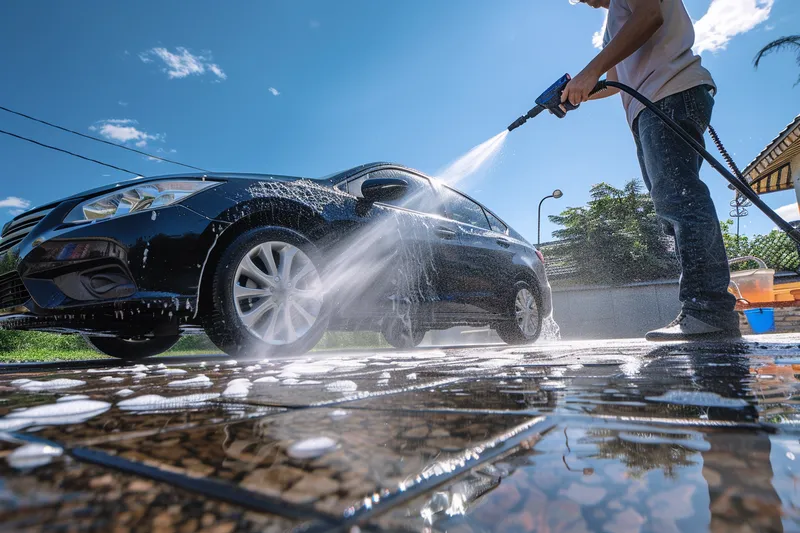 como lavar un carro con hidrolavadora