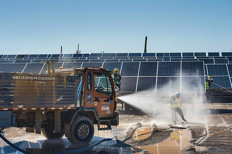 limpieza a presion de agua caminones para paneles solares