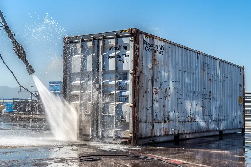 limpieza de contenedores con agua a presion